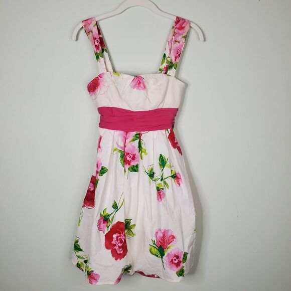 City Triangles Y2K Fit and Flare Floral Bow Back Mini Party Dress Size 3 - Picture 12 of 12
